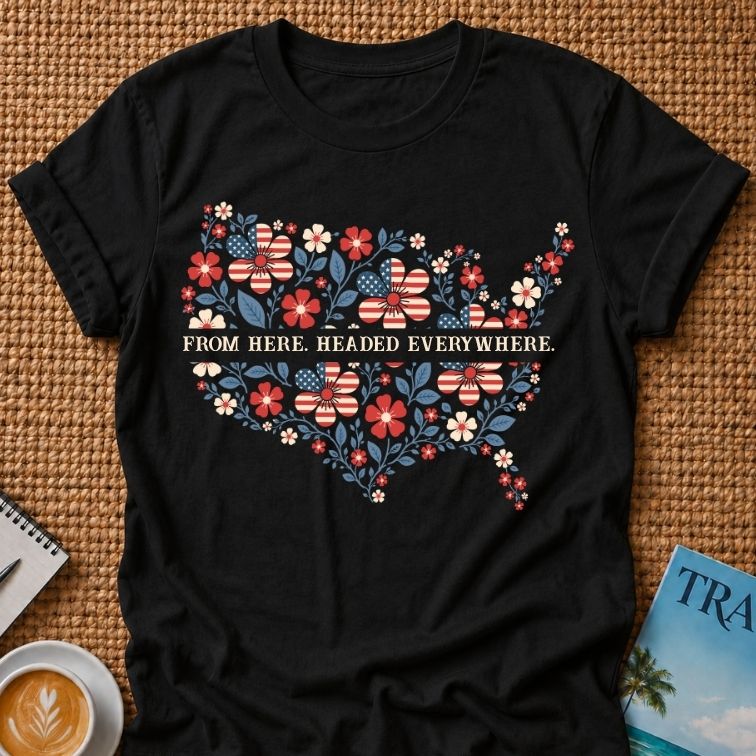 Floral USA T-shirt