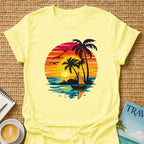 Sunset Faux Embroidery T-shirt
