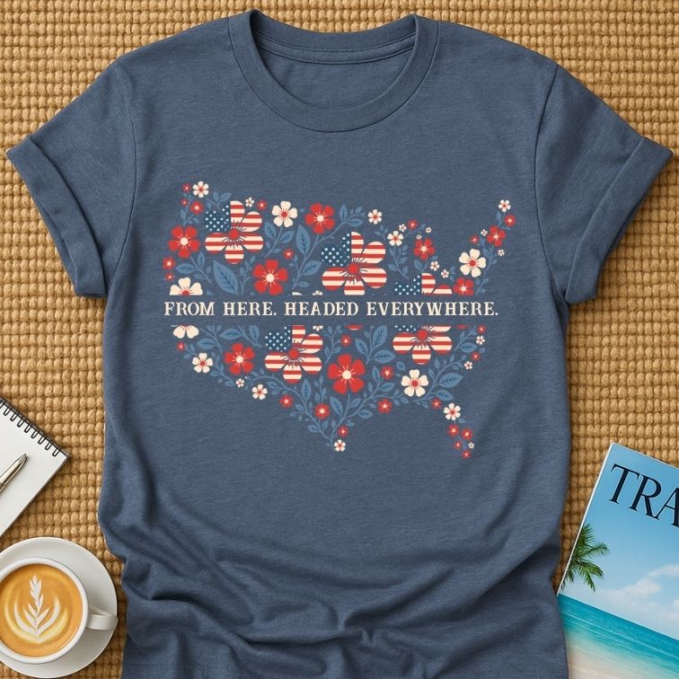 Floral USA T-shirt