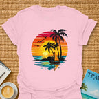 Sunset Faux Embroidery T-shirt