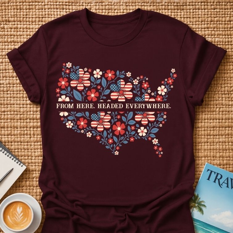 Floral USA T-shirt