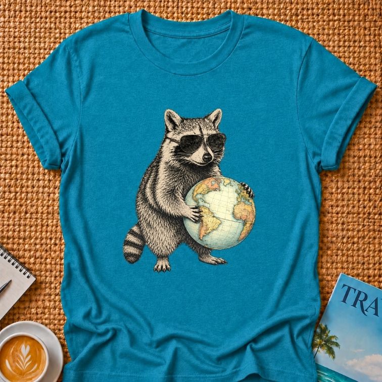 World Roaming Raccoon T-shirt